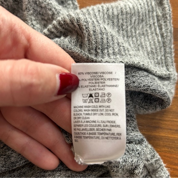 Lucky Brand Sweater Tunic V Neck Long Sleeves Pullover Heather Gray Size Large - Picture 6 of 7